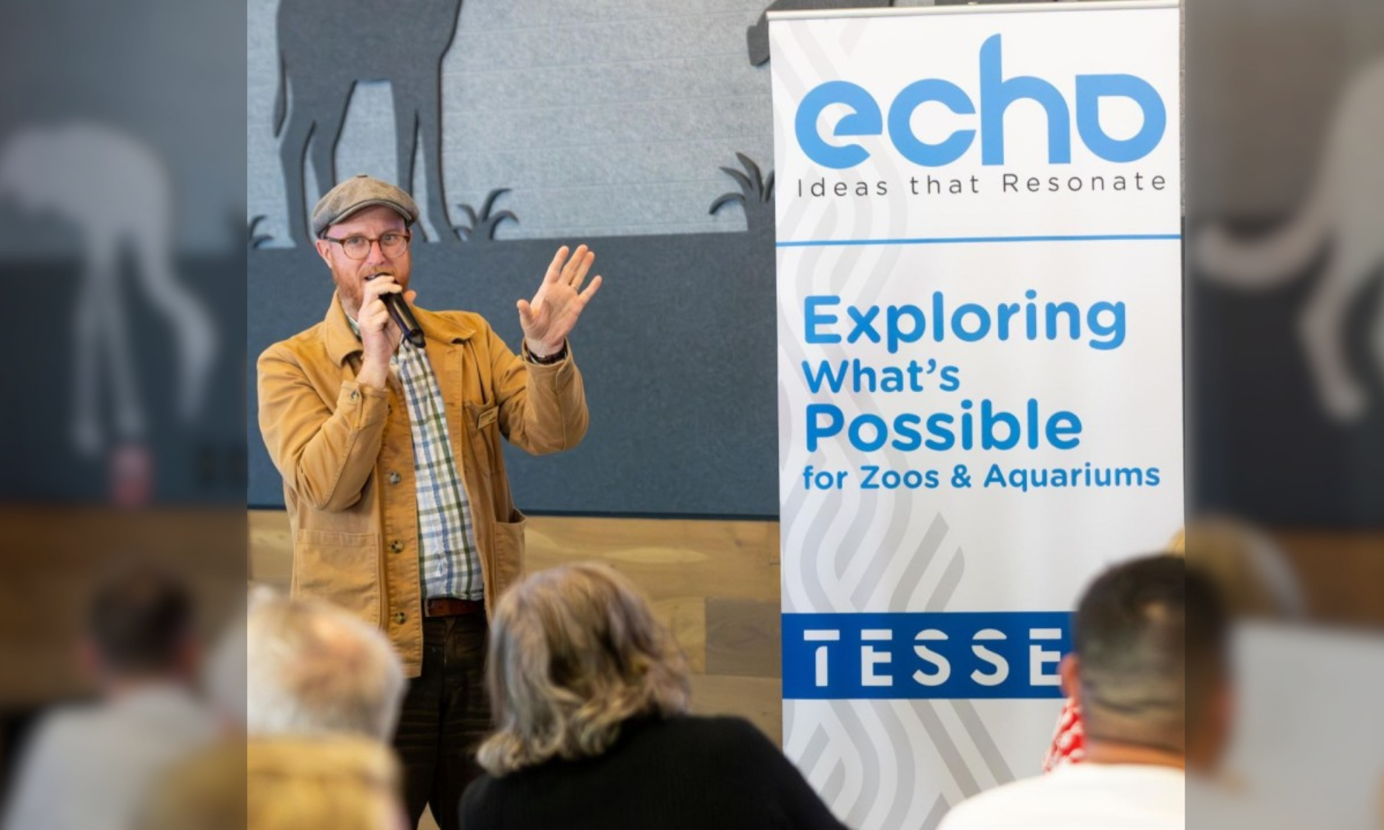  Jason Roberts speaking at the ECHO Conference about how small-scale community experiments can inspire lasting change. 